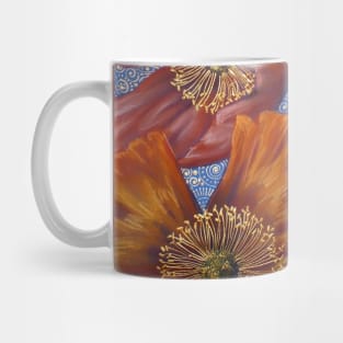 Poppies on Blue Mug